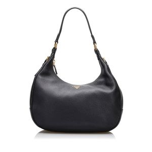 Prada Vitello Daino Leather Gold Hobo Bag Purse